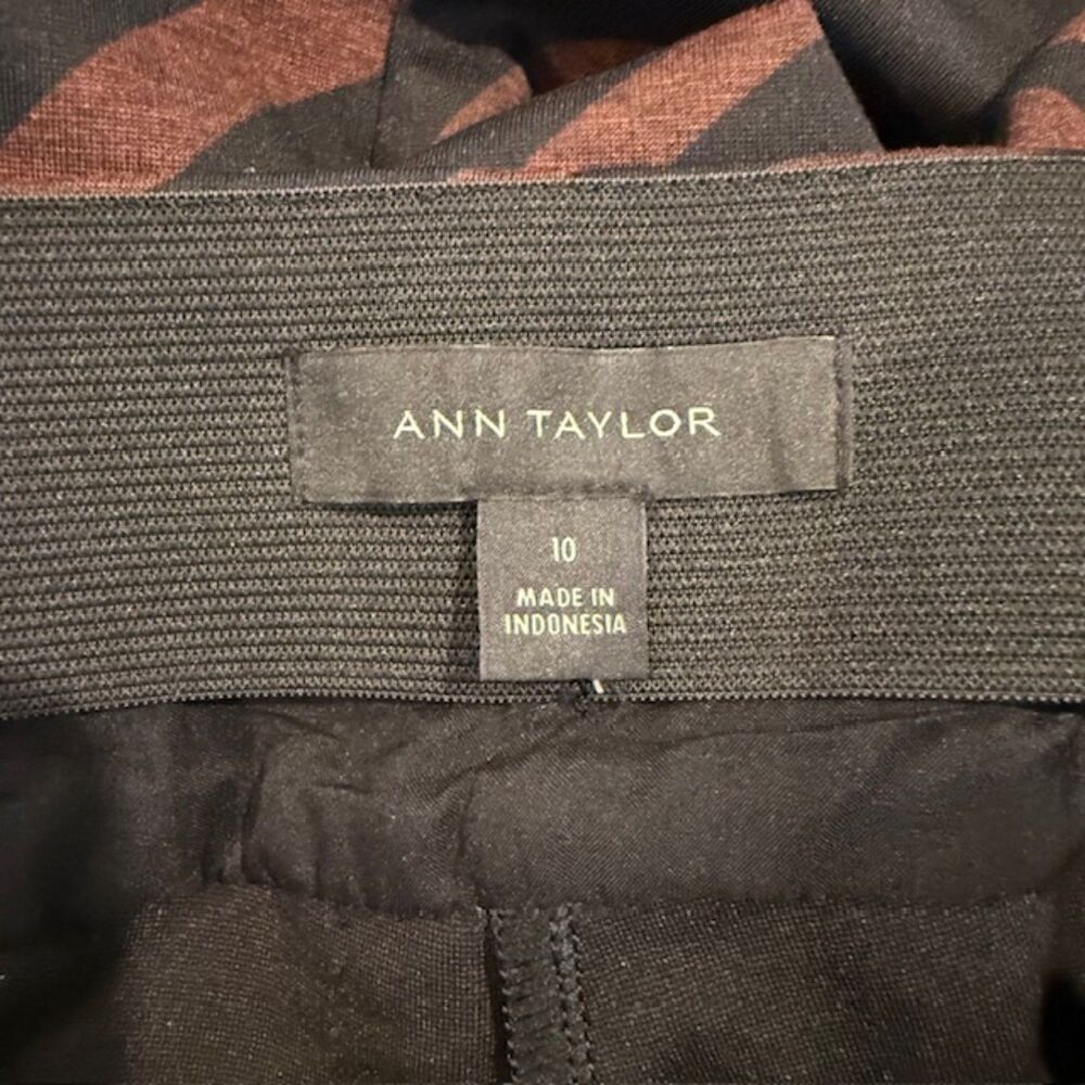 Ann Taylor High Rise Legging Zebra / Tiger Print Rust‎ Brown Black Size 10 - Picture 6 of 13